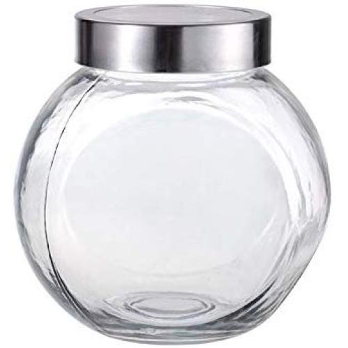 HOUSIYU Sealed Storage Tanks Inclined Glass Snacks Candy Nuts Grain Candy Jars, Suitable for Home Kitchen Bathroom Organization and Storage, 1500ML