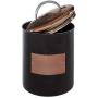 Premier Housewares Hammered Steel Storage Jar Biscuit Canister, 14x14x17cm, Black