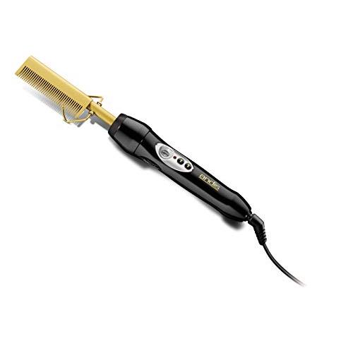 Andis 38300 Professional 450ºF High Heat Ceramic Press Comb with Dual Voltage and Auto Shut-off, Gold