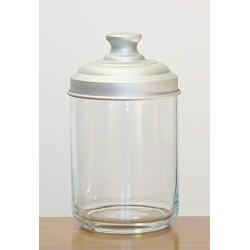 Italo Ottinetti Glass Jar Matt Aluminium Lid 1 Litre Aluminum, Metallic, One Size