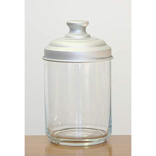 Italo Ottinetti Glass Jar Matt Aluminium Lid 1 Litre Aluminum, Metallic, One Size