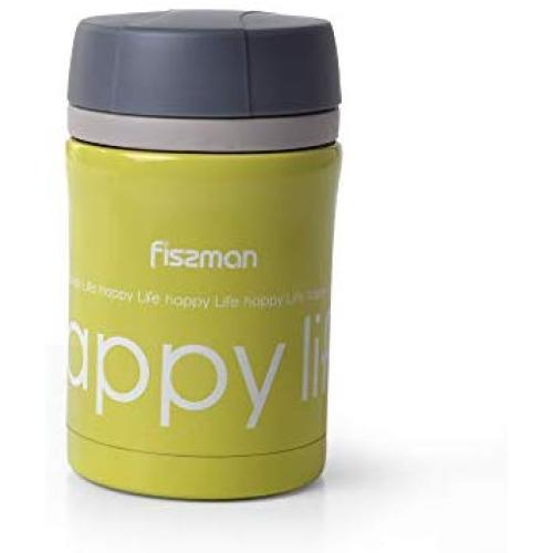 Fissman Lunch Food Jar 450ml 15oz, Vacuum Insulated Stainless Steel Lunch Thermos (Green)