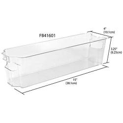 Home Basics Small Plastic Fridge Bin with Handle - Stackable Storage Refrigerator Organizer Bins Fridge, Freezer, Pantry and Kitchen, Clear (1)