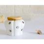 UPKOCH 1PC Ginger Ceramics Garlic Containers Storage Jars Jar with Bamboo Lids for Garlic Ginger Sealing Kitchen