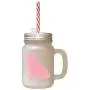 Soft Pink Alpine Dachsbracke Silhouette Frosted Glass Mason Jar With Straw Soft Pink Alpine Dachsbracke Silhouette Frosted Glass Mason Jar With Straw
