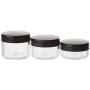 yueton 6Pcs Empty Clear Boday Black Top Lid Plastic Sample Containers 10/15/20Gram Size Cosmetic Containers Pot Jars Eyshadow Container Lot