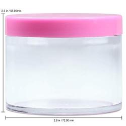 Beauticom 4 oz. (120g /120ML) (Quantity: 12 Packs) Thick Wall Round Leak Proof Clear Acrylic Jars with PINK Lids for Beauty, Cream, Cosmetics, Salves, Scrubs