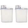 Boîte de Rangement en Plastique 2pcs pour Céréales/Riz avec Tasse Mesurante (Capacité de 1,5L x 2)