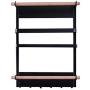 Kitchen Rack - Small Magnetic Fridge Organizer - 9.6x2.8x13.4 INCH - 2 Wood Paper Towel Holder, Rustproof Spice Jars Rack, Space Saving Refrigerator Shelf Storage with 6 Hooks - 2019 New Design