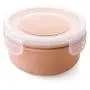 Kitchen Food Storage Jar Airtight Food Storage Kitchen Glass Jar Moisture-Proof Home Multi-Purpose Jam Bottle Cruet Fresh Box Storage Box, (Color : Round Pink)