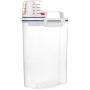 PSFS 2L Plastic Cereal Dispenser with Souble Lid Dry Food Snack Grain Canister Plastic Storage Airtight Food Storage Multi-Grain Storage Box Food Grain Rice Container (Clear)