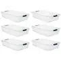 Rubbermaid Cleverstore Klarsicht 41 QT Pack mit 6 Stapelbaren Kunststoffbehältern mit Robustverschlüssen und Klarsichtdeckeln