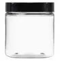 Clear 8 oz Plastic Jars with Black Lids (6 pk) with Balm Jar - PET Round Refillable Containers Clear 8 oz Plastic Jars with Black Lids (6 pk) with Balm Jar - PET Round Refillable Containers