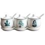 TNKML Ceramic Seasoning Jar With Spoon With Lid Ceramic Spice Jar Spice Storage Jar Fresh Style Kitchen Supplies Spice Container Sugar Can Salt Shaker-A