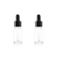 erioctry 2PCS 5ML Attar Bottle Empty Glass Essence Oil Bottle with Glass Eye Dropper Suitable for Aromatherapy Eye Ear Dropper (5ml, Clear)