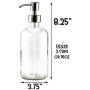 1Pack 500ml /17ounce Transparent Round Glass Empty Press Pump Bottles Dispenser Container Jar Pot For Bathroom Lotion Liquid Body Wash Shower Makeup Foundations Cosmetic Soap Cream