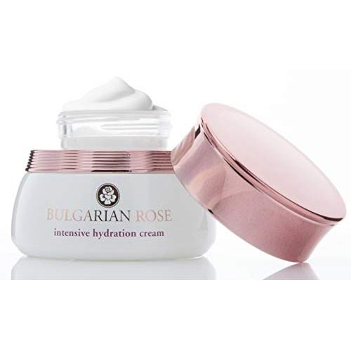 1.7 fl oz Bulgarian Rose Intensive Hydrating Face Cream with Vitamin C, Hyaluronic Acid, Probiotics and Cica. Anti-aging cream for Wrinkles, Dark Spots, Uneven Skin Tone, Dry Skin. (1.7oz)