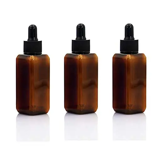 6 STÜCKE 50ML 1,7OZ Braune Leere Farbfläschchen mit Pipette und Schwarzdeckel – Essentiellen Ölen Behälter, Wiederbefüllbar, Tragbar, Kleine Probenbehälter für Reisen und Alltag