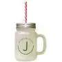 Forest GreenAlphabet J, Jam Jar Jump Job Juice Frosted Glass Mason Jar With Straw Forest GreenAlphabet J, Jam Jar Jump Job Juice Frosted Glass Mason Jar With Straw