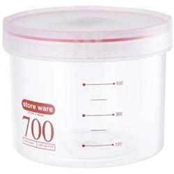 UPKOCH Clear Plastic Airtight Food Storage Container Canister for Snacks Spice Grain Cereals 700ml