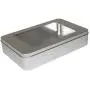 Mikken # 42045 Metallbehälter mit Fenster, Dose, Glas, Silber, 20,8 x 13,1 x 4,5 cm