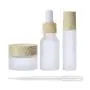 3Pcs Empty Translucent Frosted Glass Cosmetic Containers with Wood Grain Cap, 1 30ml Round Jar+1 20ml Eye Dropper Bottles+1 10ml Roller Bottles for Essential Oil Aromatherapy Perfume Skincare Liquid 3Pcs Empty Translucent Frosted Glass Cosmetic Containers with Wood Grain Cap, 1 30ml Round Jar+1 20ml Eye Dropper Bottles+1 10ml Roller Bottles for Essential Oil Aromatherapy Perfume Skincare Liquid