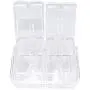 Xena 2 Piece Clear Spice Rack Spice Pot Acrylic Seasoning Box Storage Container Condiment Jar, 5.5 x 4 Inch Cruet Cover Spoon Salt Pepper Organizer Sauces Dressing Holder