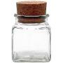 Viva Haushaltswaren 6 Glass Containers 150 ml with Cork Stoppers for Spices, Salt, Gifts, etc and Wooden Spice Scoop, Glass, 120 ml