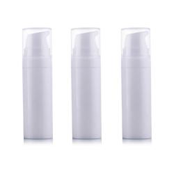 6PCS 15ml/0.5oz Empty High-grade White Plastic Bayonet Airless Vacuum Pump Press Bottle Cosmetic Container Dispenser Vial Holder Jar Pot Sample Storage for Cream Lotion Emulsion Serum