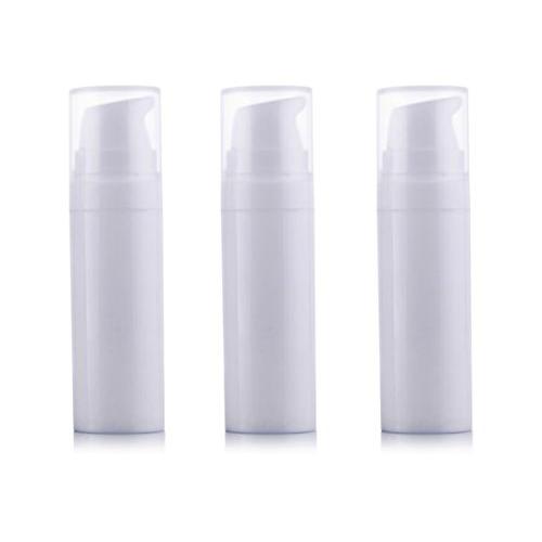 6PCS 15ml/0.5oz Empty High-grade White Plastic Bayonet Airless Vacuum Pump Press Bottle Cosmetic Container Dispenser Vial Holder Jar Pot Sample Storage for Cream Lotion Emulsion Serum