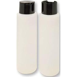 2 Pack Refillable 16 Ounce HDPE Squeeze Bottles With''Stand On The Cap'' Dispenser Tops-Great For Lotions, Shampoos, Conditioners and Massage Oils From Earths Essentials (BLACK CAP)