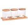 TNKML 3 Piece Set Glass Spice Jar With Spoon Spice Container Seasoning Jar Pepper Storage Box Salt Shaker Sugar Jar Spice Jar Spice Containe