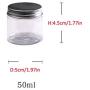Travel Sample Containers, Tea Storage Jar, Incense Powder Container - Small Plastic Jars with Lids, Clear Plastic Containers, Set of 5(25ml, 30ml, 50ml, 80ml, 100ml)