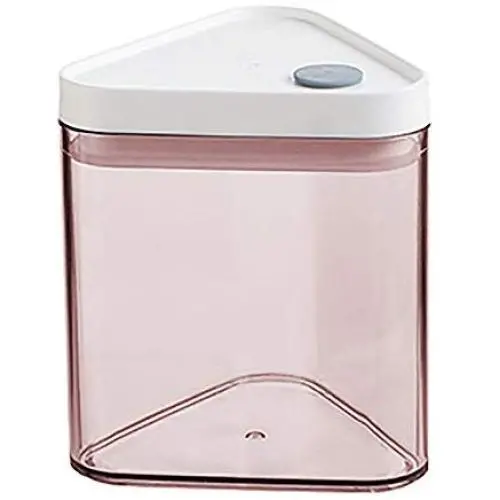 Réservoir de stockage alimentaire avec couvercle triangulaire et bague en silicone, contenants de stockage de céréales étanches, empilables, contenants de stockage de nourriture avec couvercles, pour mélange de céréales, fruits secs, etc., économiser de l