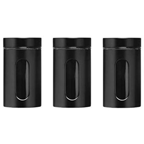 Premier Housewares Storage Canisters - Black, Set of 3
