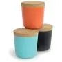 Ensemble de bocaux en bambou miniature EKOBO 34734, 3 pièces, Boîte Cadeau, Matériau BIO, 23,5 x 24,1 cm, Couleurs Assorties, 237 ml, Orange/Noir/Bleu Ensemble de bocaux en bambou miniature EKOBO 34734, 3 pièces, Boîte Cadeau, Matériau BIO, 23,5 x 24,1 cm, Couleurs Assorties, 237 ml, Orange/Noir/Bleu