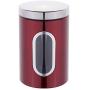 Food Storage Jar, Metal Food Storage Can with Airtight Seal Lid - Modern Design Kitchen Storage Canister for Serving Tea, Coffee,Spice - Red