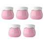 Minkissy 5pcs Plastic Jars with Lids Makeup Refillable Empty Containers for Cosmetics Lotion Cream Kitchen Travel (Pink)