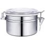Canisters Sets for The Kitchen, 4 Pcs Stainless Steel Storage Containers for Flour, Sugar, Food and Coffee, 27oz 37oz 47oz 62oz Kitchen Canisters with Acrylic Airtight Cover For Kitchen Counter