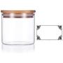 10 oz Premium Borosilicate Clear Glass Jars with Bamboo Silicone Sealed Lid (1 Pack) + Labels