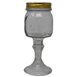 GC Home & Garden 6.5" Clear Small Jar with Gold Color Removable Lid - 9.5 oz