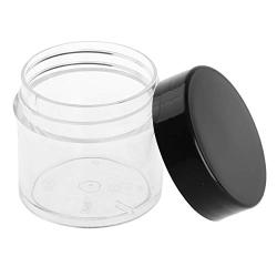 CHICTRY 10Pcs Plastic Clear Jars Empty Refillable Leak Proof Travel Sample Jars with Lids for Makeup Cosmetic Lotion Creams Oils Salves Ointments Black 30g One Size