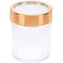 SET OF 3 ELEGANT GLASS JAR WITH COPPER LIDS, ideal for decoration or for Herbs, Spices, Loose Leaf Teas, and Coffee - apothecary jars - cotton ball holder - jars for storing spices - bathroom caniste