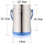 Thermos Food Jar Thermos Stainless Food Flask 2000ml,Leakproof Vacuum Insulated Food Containers Lunch Box,Storage Bag,Handle,Keep Hot 24 Hours (Color : No Bag)