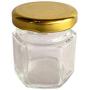 Bulk 24Pcs 1.5OZ 45Ml Mini Hexagon Glass Jars With Gold/Silver/Black Lids For Jam Honey Candies Spice Hexgon Gold lids