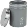 Harbour Housewares Contemporary Tea Canister - Steel Kitchen Storage Caddy with Rubber Seal - Grey - 10cm