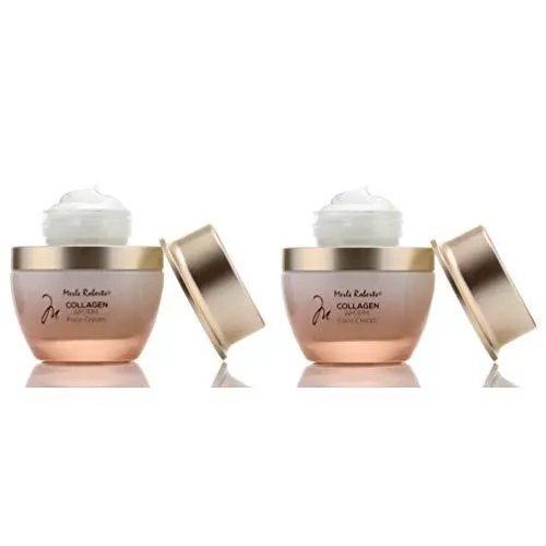 Merle Roberts Tag und Nacht Gesichtscreme mit Kollagen. Anti-Aging Gesichtscreme gegen Falten, feine Linien, ungleichmäßige Haut und trockene Haut. 1 fl oz (30 ml) Glas. (Zwei – 1 oz)