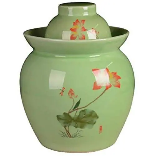 Food Jars & Crocks Kimchi jar,double cover ceramic jar,pickled sauerkraut kimchi pickled egg jar,home pickled pepper jar,salted duck egg jar (Color : Green, Size : 20.520.526.6cm) Food Jars & Crocks Kimchi jar,double cover ceramic jar,pickled sauerkraut kimchi pickled egg jar,home pickled pepper jar,salted duck egg jar (Color : Green, Size : 20.520.526.6cm)