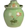 Food Jars & Crocks Kimchi jar,double cover ceramic jar,pickled sauerkraut kimchi pickled egg jar,home pickled pepper jar,salted duck egg jar (Color : Green, Size : 20.520.526.6cm)