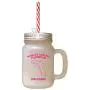 Hot Pink WorldS Coolest Floridian Girlfriend FL Frosted Glass Mason Jar With Straw